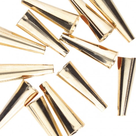 19.1mm Beadsmith Metal Elements Metal Cones - Pack of 24 - Gold Plated 19.1mm Beadsmith Metal Elements Metal Cones - Pack of 24 - Gold Plated