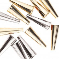 19.1mm Beadsmith Metal Elements Metal Cones - Pack of 24 - 12 Silver, 12 Gold