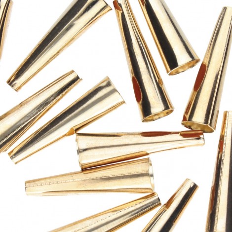 24.6mm Beadsmith Metal Elements Metal Cones - Pack of 24 - Gold Plated 24.6mm Beadsmith Metal Elements Metal Cones - Pack of 24 - Gold Plated