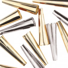 24.6mm Beadsmith Metal Elements Metal Cones - Pack of 24 - 12 Silver, 12 Gold