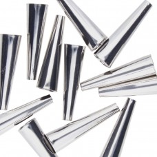 24.6mm Beadsmith Metal Elements Metal Cones - Pack of 24 - Silver Plated