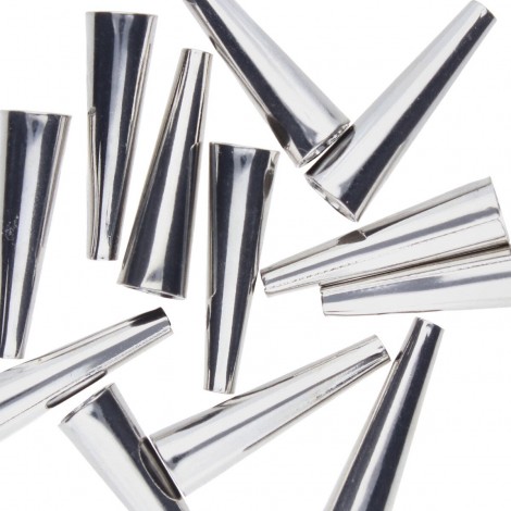 24.6mm Beadsmith Metal Elements Metal Cones - Pack of 24 - Silver Plated