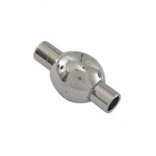 9x17mm Platinum Silver Magnetic Clasp for 2.5-2.7mm cord - Pack of 2