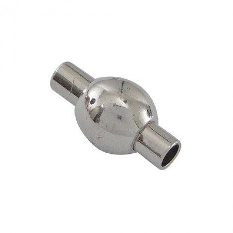 9x17mm Platinum Silver Magnetic Clasp for 2.5-2.7mm cord - Pack of 2