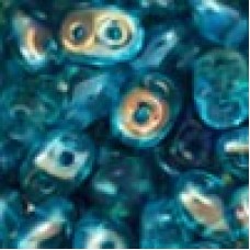 5mm SuperDuo 2-Hole Beads - Twilight Aquamarine - 24gm