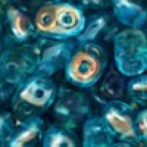 5mm SuperDuo 2-Hole Beads - Twilight Aquamarine - 24gm