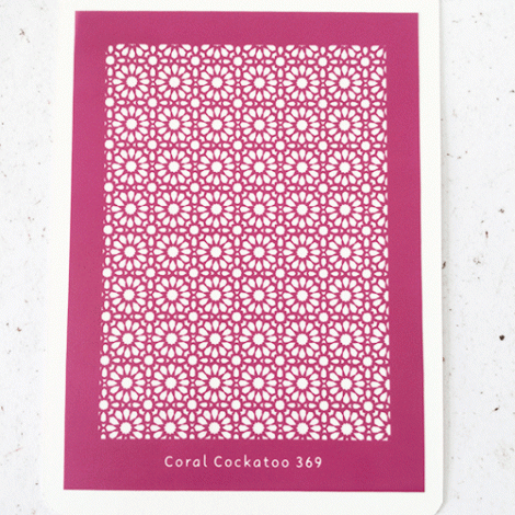 9x12cm Coral Cockatoo Silk Screen Sheet - Mediterranean Tiles