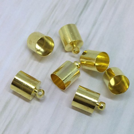 8mm ID Cord End Caps or Tassel Caps - Gold Colour Plated