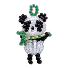 Miyuki Beaded Panda Mascot Charm