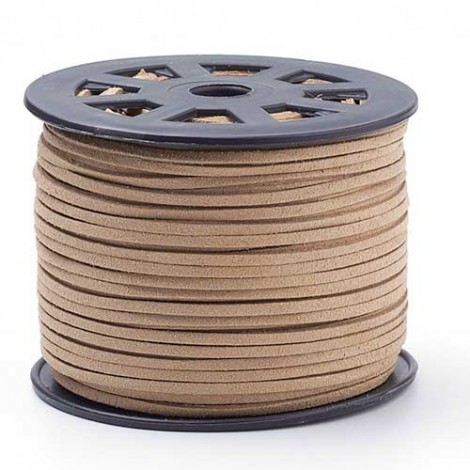 3x1.5mm Flat Faux Suede Cord - Natural - 100yd (91m) Roll 3x1.5mm Flat Faux Suede Cord - Natural - 100yd (91m) Roll