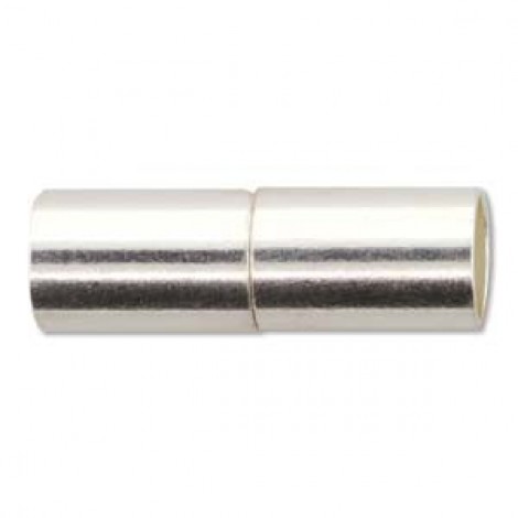 22x7mm (6.2mm ID) Silver Plated Magnetic Tube Clasp