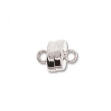 6x7mm Round Magnetic Clasps - Silver Plated