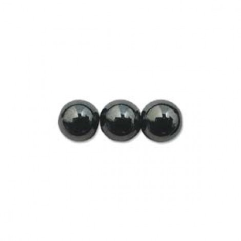 6mm Round Magnetic Hematite (Manmade) Beads