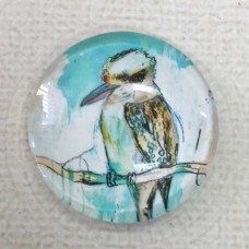 30mm Art Glass Backed Cabochons - Kookaburra - each