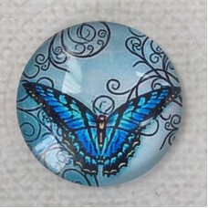 25mm Art Glass Backed Cabochons - Beautiful Butterflies 8