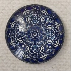 25mm Art Glass Backed Cabochons - Bollywood Design 5 - Each