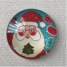 25mm Art Glass Backed Cabochons - Xmas Designs 1 - Each