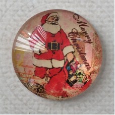 25mm Art Glass Backed Cabochons - Xmas Designs 4