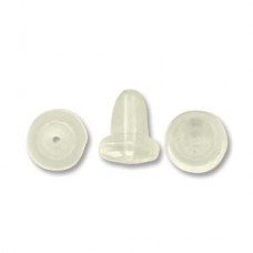 5x4mm Clear Hypoallergenic Non-Latex Flexible Plastic Earring Backs
