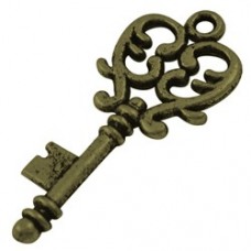 33mm Vintage Style Ant Bronze Tibetan Style Key Charms