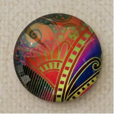 25mm Art Glass Backed Cabochons - Mod 60's Design 1 - Each