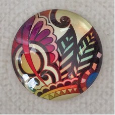 25mm Art Glass Backed Cabochons - Mod 60's Design 5 - Each