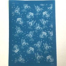 Moiko Silk Screen - 74x105mm - Design 15.40 - Hummingbirds + Roses