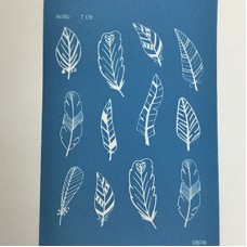Moiko Silk Screen - 74x105mm - Design 7.09 - Feathers