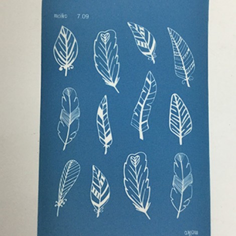 Moiko Silk Screen - 74x105mm - Design 7.09 - Feathers