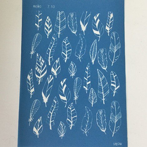 Moiko Silk Screen - 74x105mm - Design 7.10 - Feathers