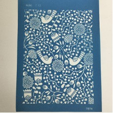 Moiko Silk Screen - 74x105mm - Design 7.13 - Doves + Flowers