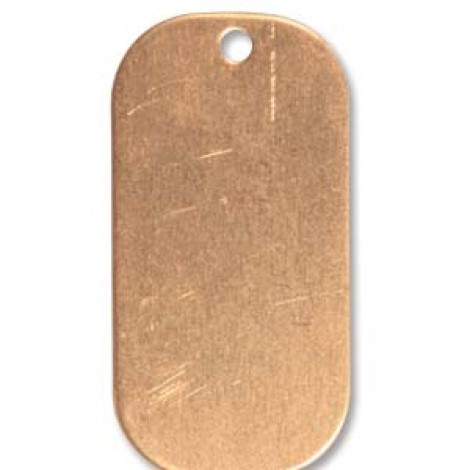 25x13mm Copper Rectangle Dog-Tag w/1.5mm hole - Pack of 5