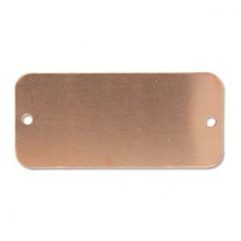 44x20mm 24ga Copper Rectangle Blank w/2 holes - Pack of 2