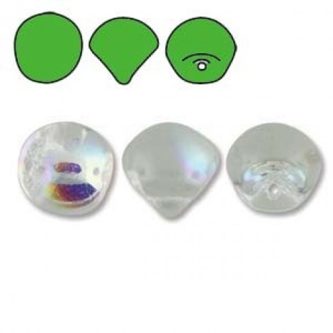 9x8mm Czech Mushroom Beads - Crystal AB - Pack of 10 9x8mm Czech Mushroom Beads - Crystal AB - Pack of 10