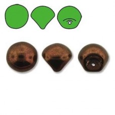 9x8mm Czech Mushroom Beads - Jet Bronze - Pack of 10