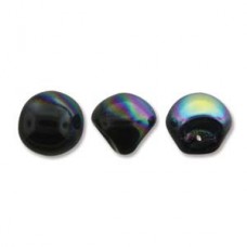 9x8mm Czech Mushroom Beads - Jet AB - Pack of 10