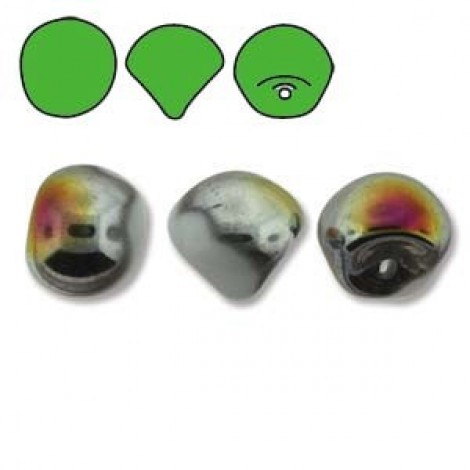 9x8mm Czech Mushroom Beads - White Marea - Pack of 10