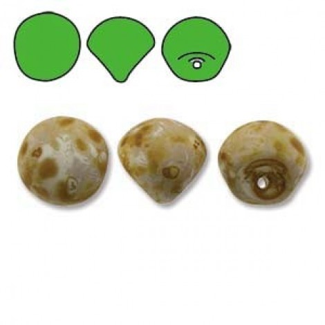 9x8mm Cz Mushroom Beads - White Matte/Picasso - Pack of 10 9x8mm Cz Mushroom Beads - White Matte/Picasso - Pack of 10