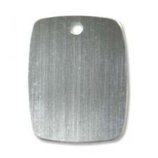 24x19mm Sterling Silver 24ga Rectangle Tag w/2mm hole - Each