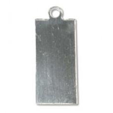 24x11mm St Silver 24ga Rectangle Tag w/1.5mm hole