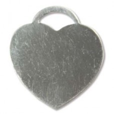 21mm Sterling Silver 20ga Blank Heart Drop w-4mm hole