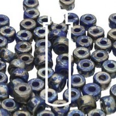 5x4mm Czech Matubo Seed Beads - Royal Blue Rembrandt - 20gm