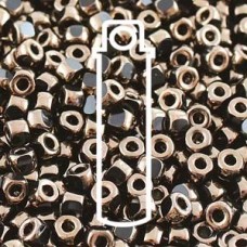 6/0 Matubo 3-Cut Beads - Jet Gold Bronze - 8gm