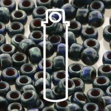 7/0 Matubo Seed Beads - Op Blue Travertin