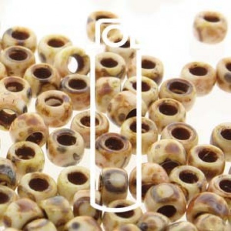 8/0 Matubo Seed Beads - Chalk Travertine Dark - 8gm