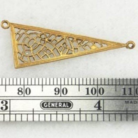 13x35mm Brass Filigree Acute Tangle Triangle Links