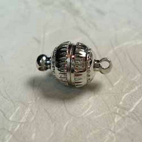 6mm Platinum Silver Plated Magnetic Clasps - Pack of 2