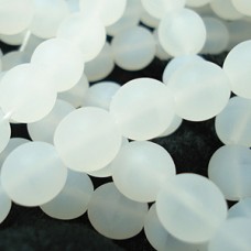 8mm Czech Round Glass Beads - Matte White
