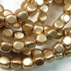 4mm Matte Metallic Flax Czech Cubes - Pack of 50