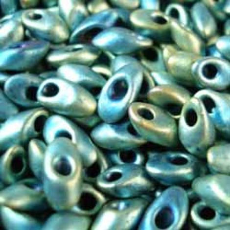 Miyuki Long Magatama Drops - Matte Metallic Patina Iris - 8.5gm